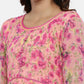 Souchii Women Pink & Yellow Floral Printed Fit & Flare Dress - Swadesiicart