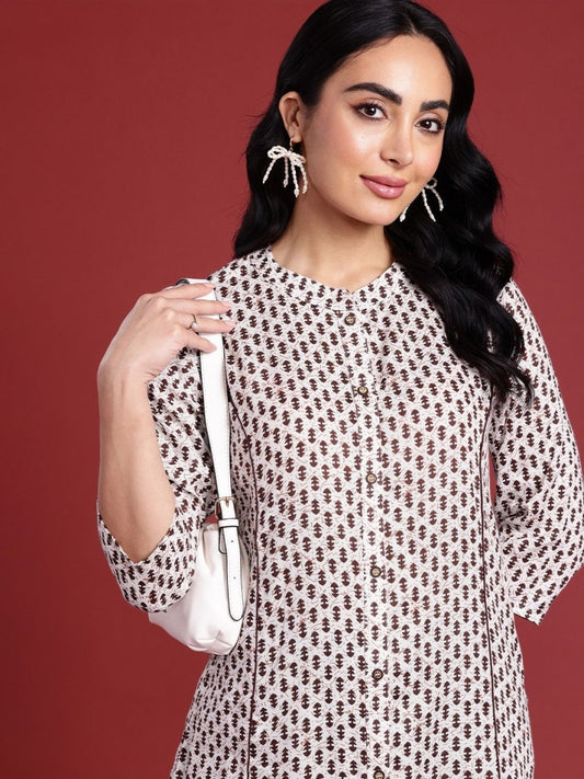 Anouk Women Ethnic Motifs Printed Regular Kurta with Trousers - Swadesiicart