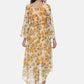 Souchii Women Cream-Coloured Floral Printed A-Line Dress - Swadesiicart