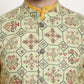 Sojanya Men Mustard Yellow Pure Cotton Kurta with Churidar & Nehru Jacket | Swadesiicart