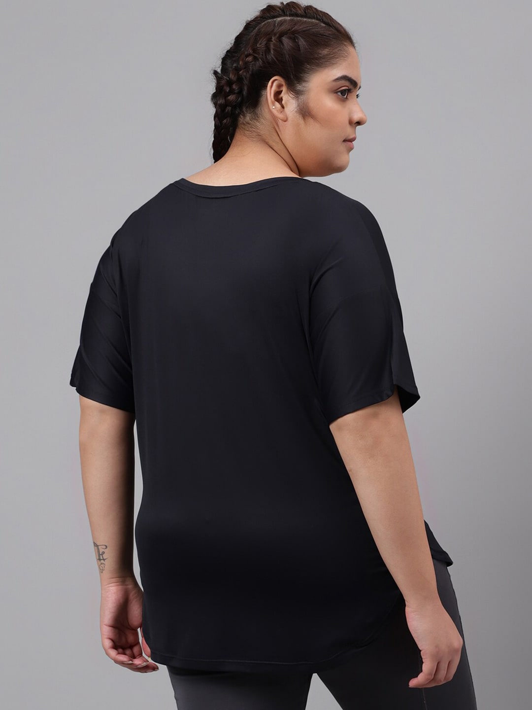 MKH Plus Size Typography Printed Dri-FIT T-shirt - Swadesiicart