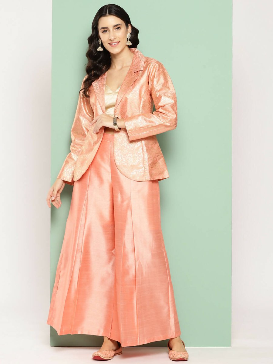 Ahalyaa Women's Traditional Wear Co-ods - Peach | Swadesiicart