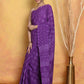 Very Much Indian Handblock Printed Cotton Saree With Natural Dyes - Purple | Swadesiicart