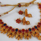 Kemp Peacock Pink & Blue Necklace Set - Mokshi Collections