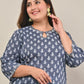 Swasti Plus size Floral Printed Keyhole Neck Cotton Kurta - Swadesiicart