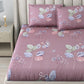 DREAM WEAVERZ 220 TC Pink & Blue Floral Glazed Cotton King Bedsheet with 2 Pillow Covers - Swadesiicart