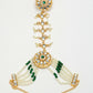 NVR Women's Green Gold-Polished Stone Studded Handcrafted Ring Bracelet - Swadesiicart