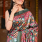 Very Much Indian Handloom Pure Tussar Silk With Floral Prints - Green | Swadesiicart