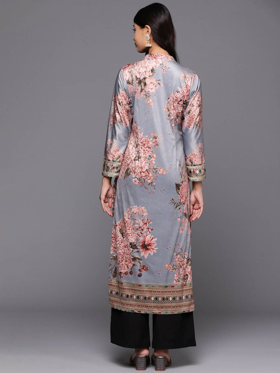 Ahalyaa Women's Traditional wear Kurta - Grey | Swadesiicart
