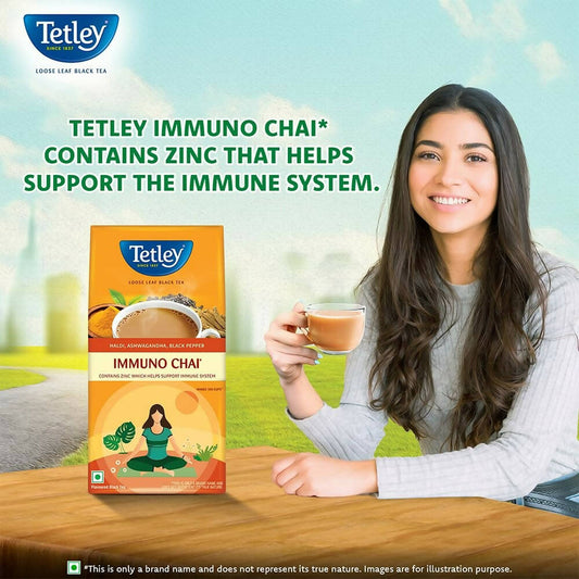 Tetley Immuno Chai Loose Leaf Flavoured Black Tea - Swadesiicart