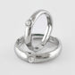 VOJ Stainless Steel Cubic Zirconia Silver Plated Adjustable Ring Set for Couple | Swadesiicart