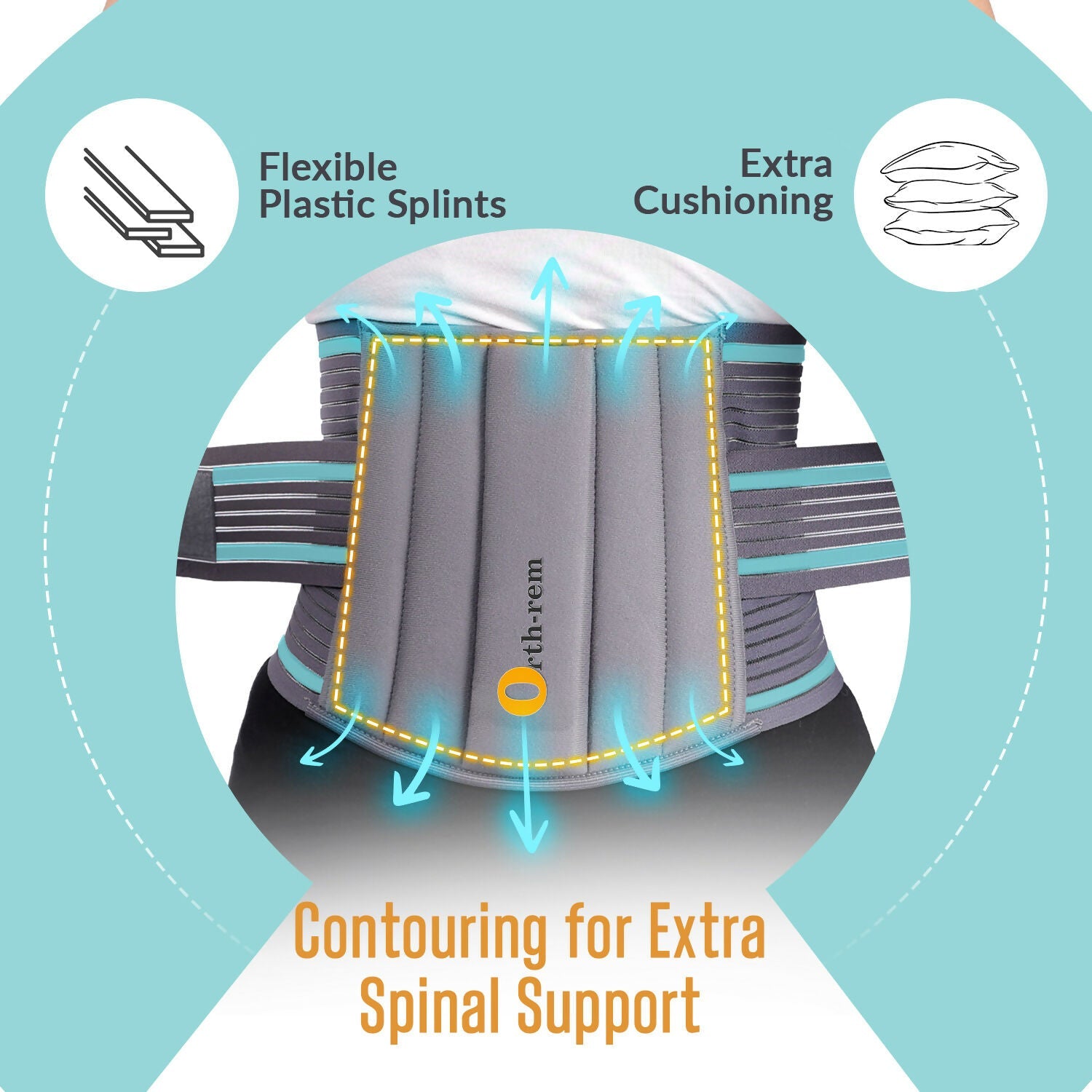 Orth-rem Back Support Brace For Men & Women Lower Back Pain Relief Belt | Swadesiicart