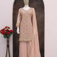 Anaita Peach Embroderied Faux Georgette Stitched Plazzo Suit