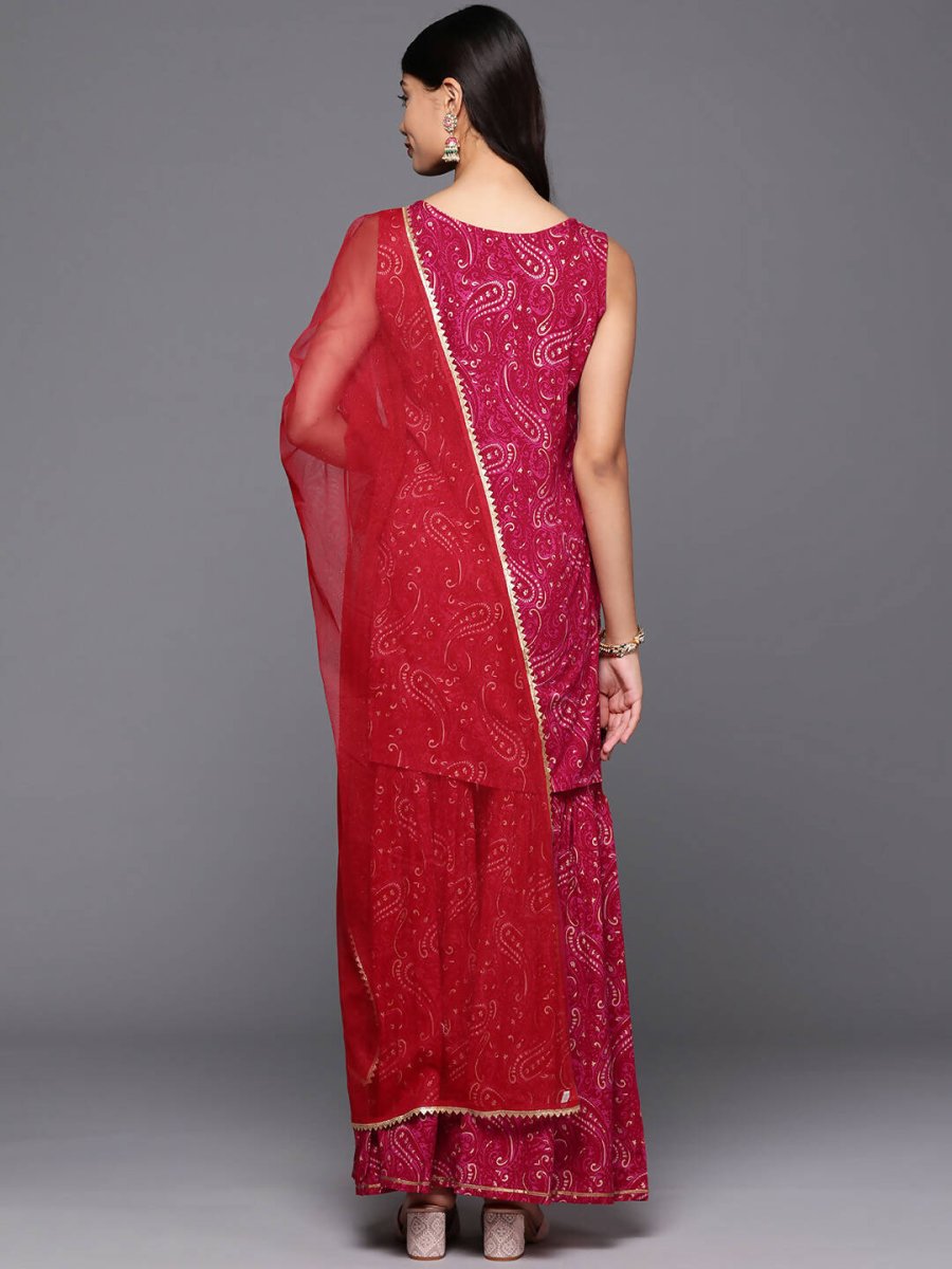 Ahalyaa Women's Traditional wear Kurta Set - Red | Swadesiicart