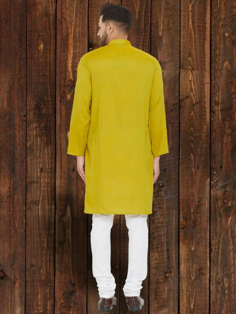 Even Apparels Yellowish Green Wedding Kurta - Green | Swadesiicart
