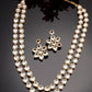 NVR Women's Gold-Polished Kundan 2 Layered Handcrafted Jewellery Sets With Drop Earrings - Swadesiicart