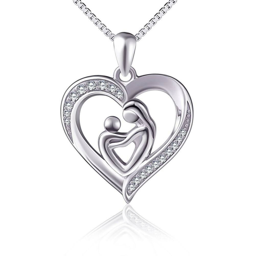 Cauer Elegant 14K White Gold Plated Moissanite Pendant Necklace | Swadesiicart