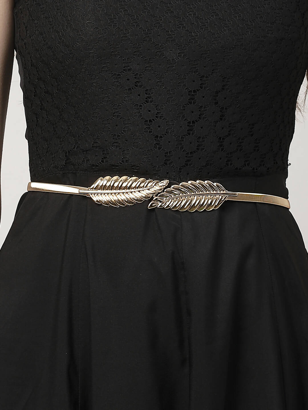NVR Women Circular Gold-Polished Stretchable Metal Belt | Swadesiicart