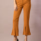 Myshka Women's Mustard Solid Boat Neck Party Top With Trousers Co-ord set - Swadesiicart
