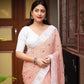 Peach Poly Georgette Ethnic Motifs Saree with Unstitched Blouse - Hiral Fashion | Swadesiicart