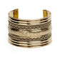 Brass Alloy Classic Engraved Gold Cuff Bangle - The Pari - The Pari - Dinesh Associates