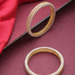 Gold-Polished Alloy Elagant Design American Diamond Bangle Set - The Pari - The Pari - Dinesh Associates
