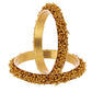 Gold-Polished Alloy Golden Handmade Beaded Bangle Set - The Pari - The Pari - Dinesh Associates