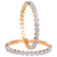 Gold-Polished Alloy Thin Flower American Diamond Bangle Set - The Pari - The Pari - Dinesh Associates