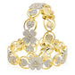 Gold-Polished Alloy Flower Design American Diamond Bangle Set - The Pari - The Pari - Dinesh Associates