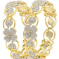 Gold-Polished Alloy Flower Design American Diamond Bangle Set - The Pari - Swadesiicart
