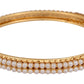 Gold-Polished Alloy Pearl Studded Multi Bangle Set - The Pari - Swadesiicart
