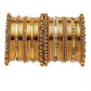 Gold-Polished Alloy Set Of 2 Devdass Gold Bangles - The Pari - The Pari - Dinesh Associates