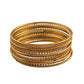 Gold-Polished Alloy Set Of 12 Gold Metal Bangles - The Pari - The Pari - Dinesh Associates