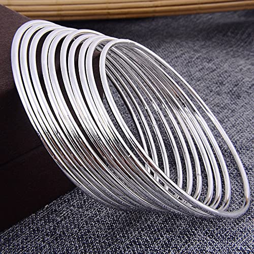 Silver-Plated Alloy Set Of 12 Silver Metal Bangles - The Pari - Swadesiicart