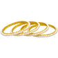 Gold-Polished Alloy Set Of 4 Pearl Bangles - The Pari - Swadesiicart
