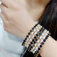 Gold-Polished Alloy American Diamond Combo Of Black & Silver Bangles - The Pari - The Pari - Dinesh Associates