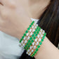 Gold-Polished Alloy American Diamond Combo Of Green & Silver Bangles - The Pari - The Pari - Dinesh Associates
