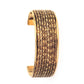 Gold-Polished Alloy Brass Antique Designer Cuff Bangle - The Pari - Swadesiicart
