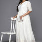Ahalyaa Women's Traditional wear Ethnic Dress - Off White | Swadesiicart
