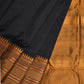 Black and Mustard Narayanpet Silk Handloom Plain Saree with Traditional Border Design No Blouse - Global Threads | Swadesiicart