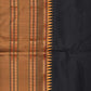 Black and Mustard Narayanpet Silk Handloom Plain Saree with Traditional Border Design No Blouse - Global Threads | Swadesiicart