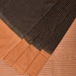 Black and Mustard Pochampally Ikat Handloom Saree with Strips Design - Global Threads | Swadesiicart