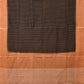 Black and Mustard Pochampally Ikat Handloom Saree with Strips Design - Global Threads | Swadesiicart