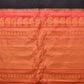 Black and Peach Gadwal Silk Handloom Saree with Mango Pallu and Border Design - Global Threads | Swadesiicart