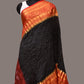 Black and Red Bandhani Kanchipuram Silk Handloom Dupatta with Kalamkari Design - Global Threads | Swadesiicart