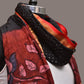 Black and Red Bandhani Kanchipuram Silk Handloom Dupatta with Kalamkari Design - Global Threads | Swadesiicart
