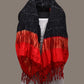Black and Red Bandhani Kanchipuram Silk Handloom Dupatta with Leaves Design - Global Threads | Swadesiicart