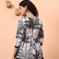 Yufta Black And White Cotton Gathered Or Pleated Angrakha Top