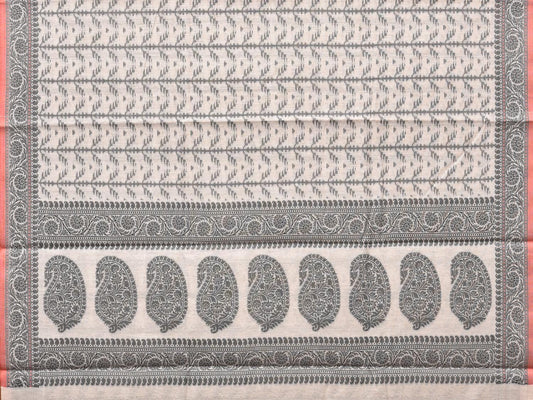 Black and White Cut Work Sico Cotton Saree with All Over and Border Design - Global Threads | Swadesiicart