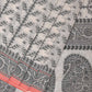 Black and White Cut Work Sico Cotton Saree with All Over and Border Design - Global Threads | Swadesiicart